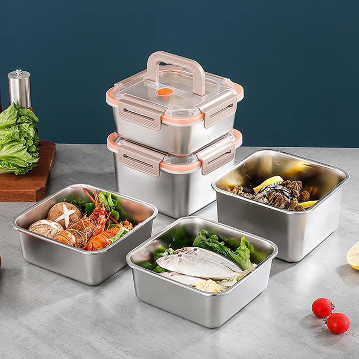 正方形不銹鋼保鮮盒(1800ml/2400ml)