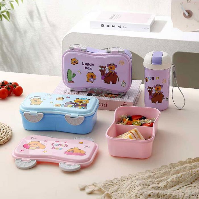 跑車卡通套裝飯盒(飯盒800ML+水杯450ML)